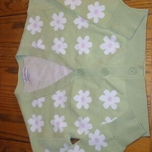 Pastel Green Floral Cardigan
